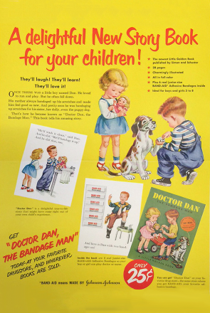 Advertising poster of Doctor Dan the Bandage Man classic kids book